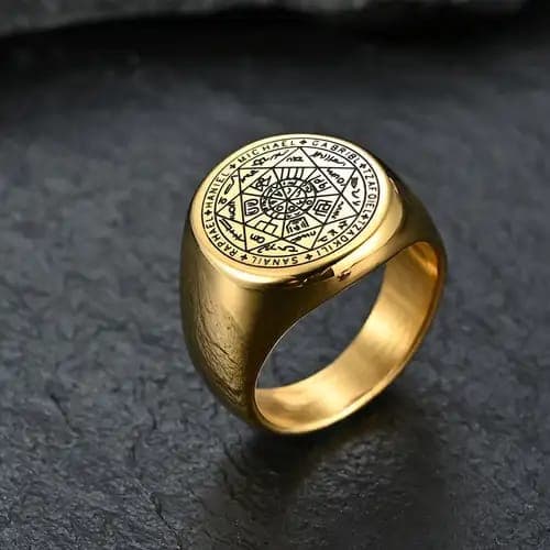 A beautiful golden ring with spiritual significance